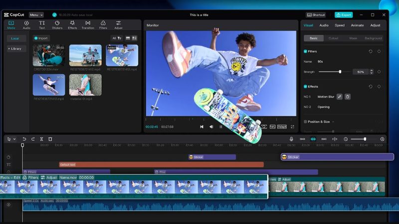 Chèn Sticker động vào video nhanh và đơn giản trong Capcut Pro Apk