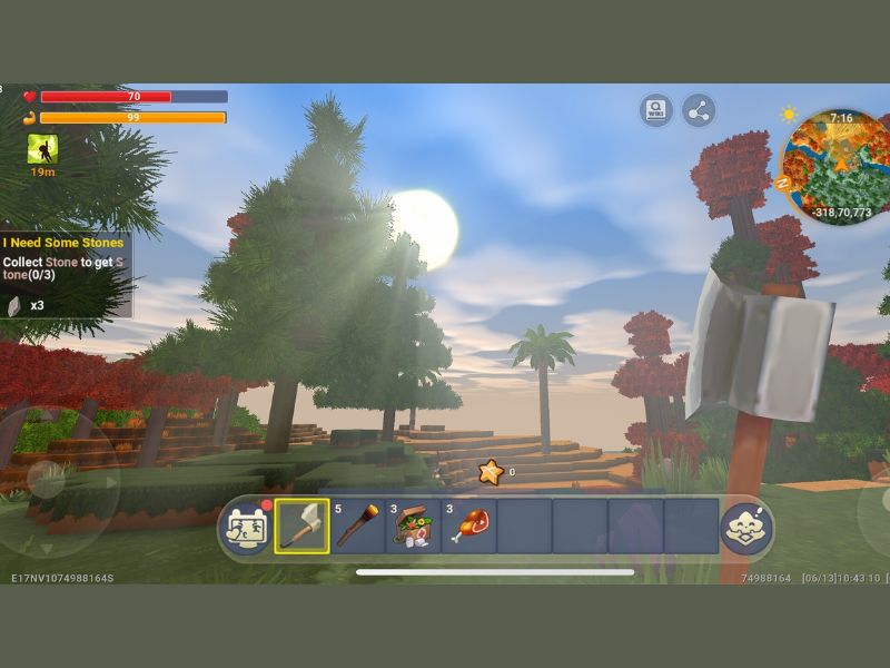 Chế độ sinh tồn hấp dẫn trong Hack Mini World