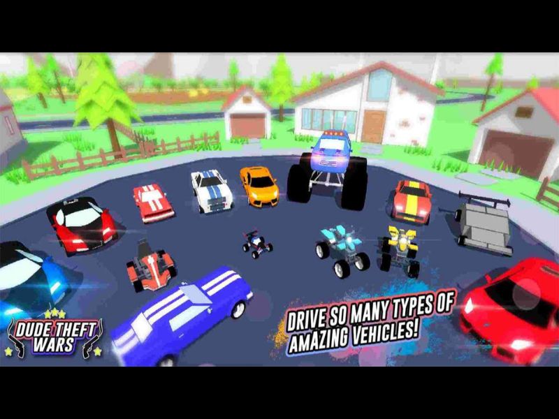 Phương tiện đa dạng trong Hack Dude Theft Wars 