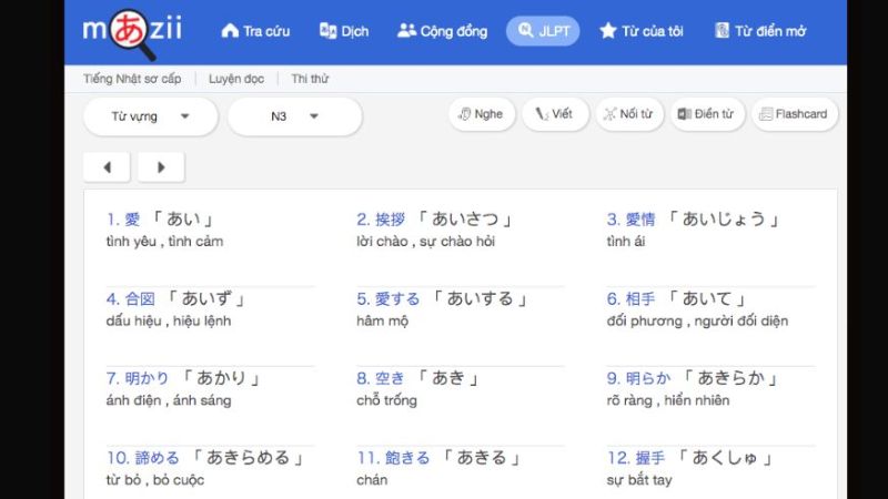 Luyện thi JLPT từ N5 đến N1 hiệu quả trong Mazii Mod 
