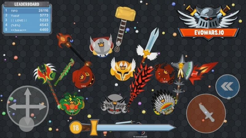 Điều khiển đơn giản nhưng không dễ làm chủ trong Evowars Io