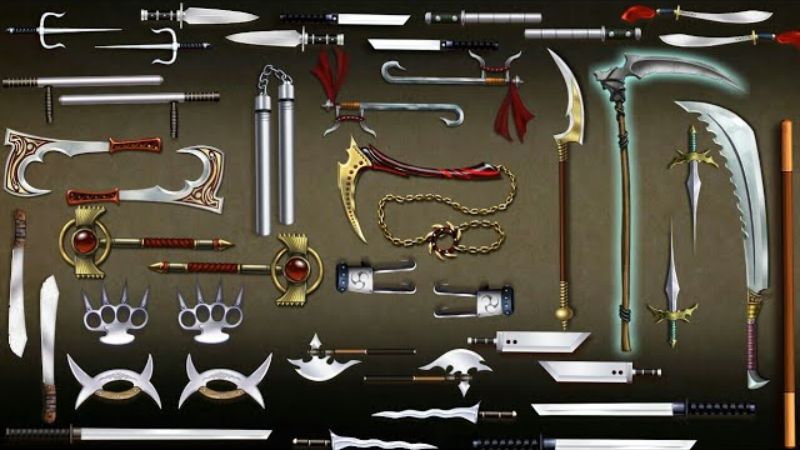 Vũ khí và trang phục đa dạng trong Hack Shadow Fight 2