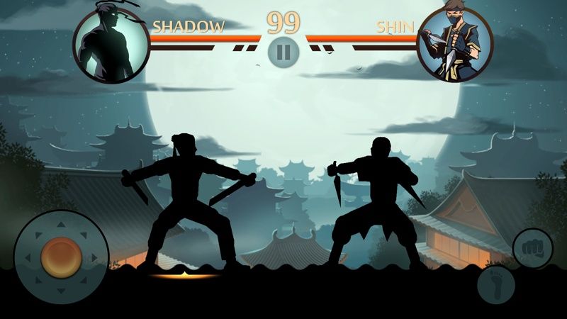 Thiết kế 2D nổi bật và hiệu ứng sống động trong Hack Shadow Fight 2