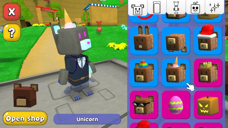 Nhân vật gấu dễ thương và hệ thống tùy chỉnh trong Super Bear Adventure Mod APK