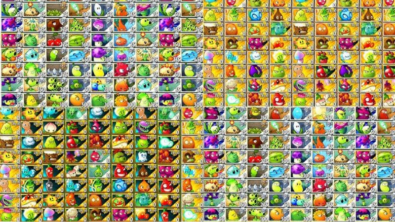 Hệ thống cây trồng đa dạng và nâng cấp chuyên sâu trong Plant Vs Zombie 2 Full Cây 